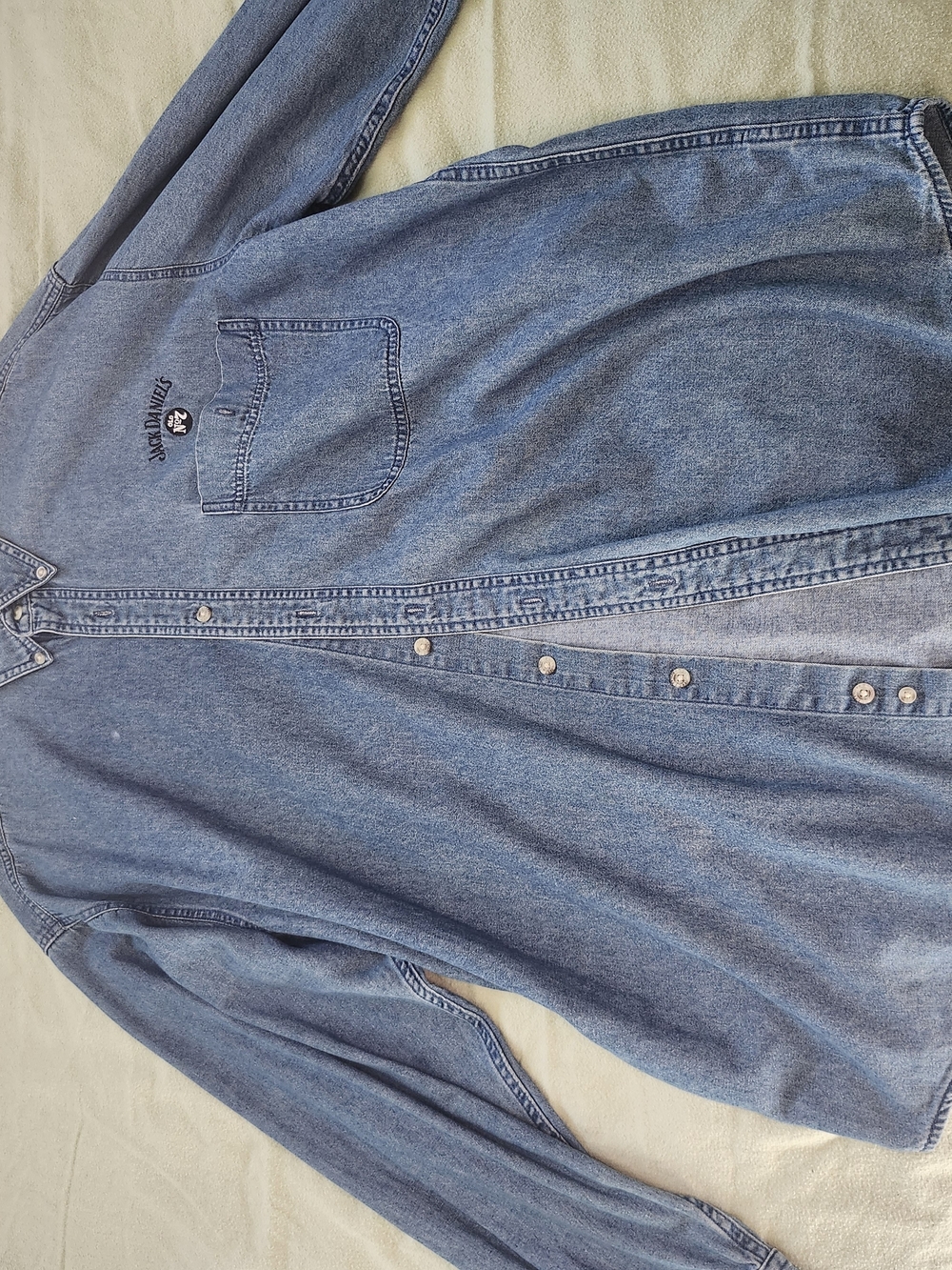 Wrangler Jack Daniels Old No 7 Sz xl Denim Button Up Jean Chambray Shirt